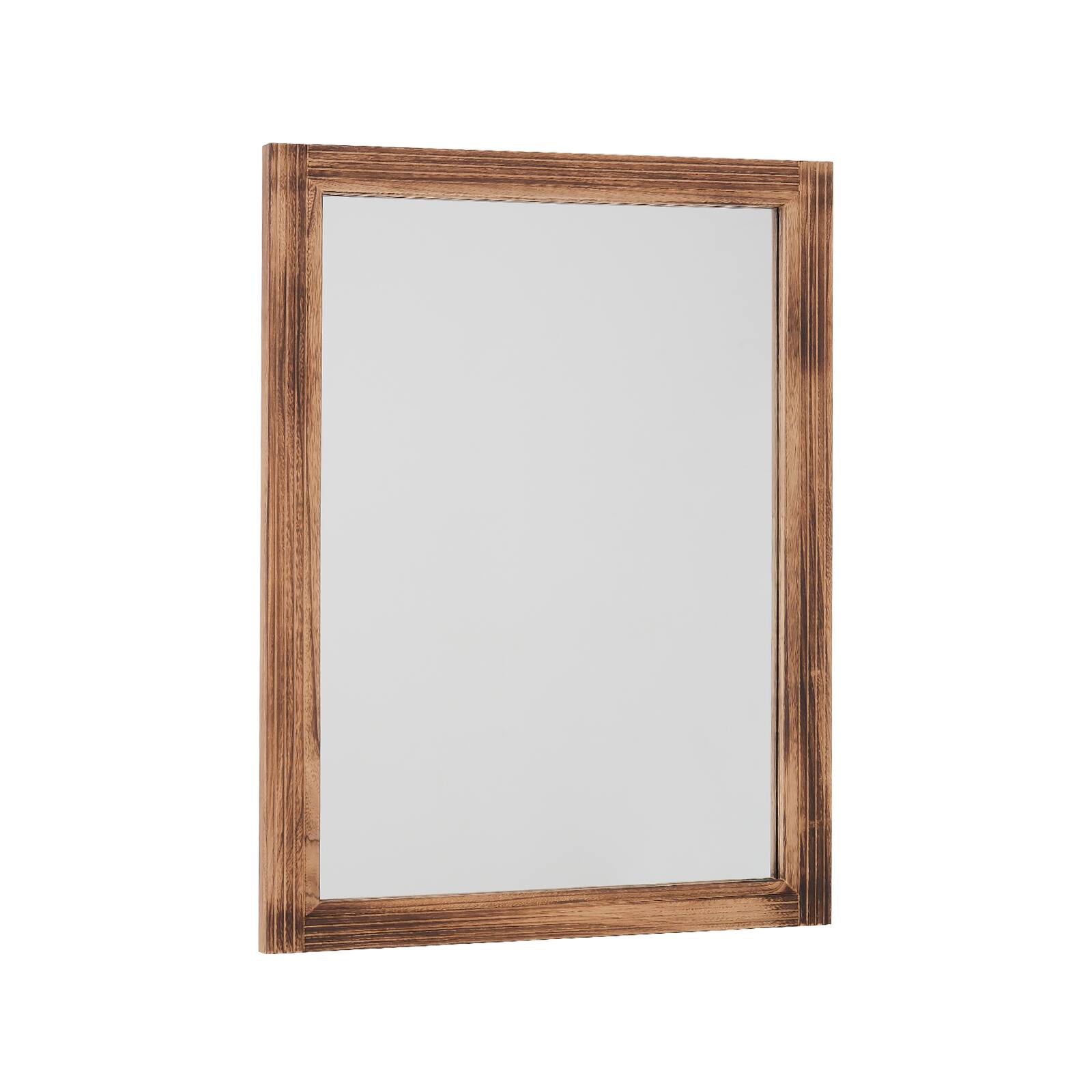 Alt View 1. Easly - Antique Brown 24 in. W x 36 in. H Rectangle Wood Framed Vanity Wall Mirror - Walnut.