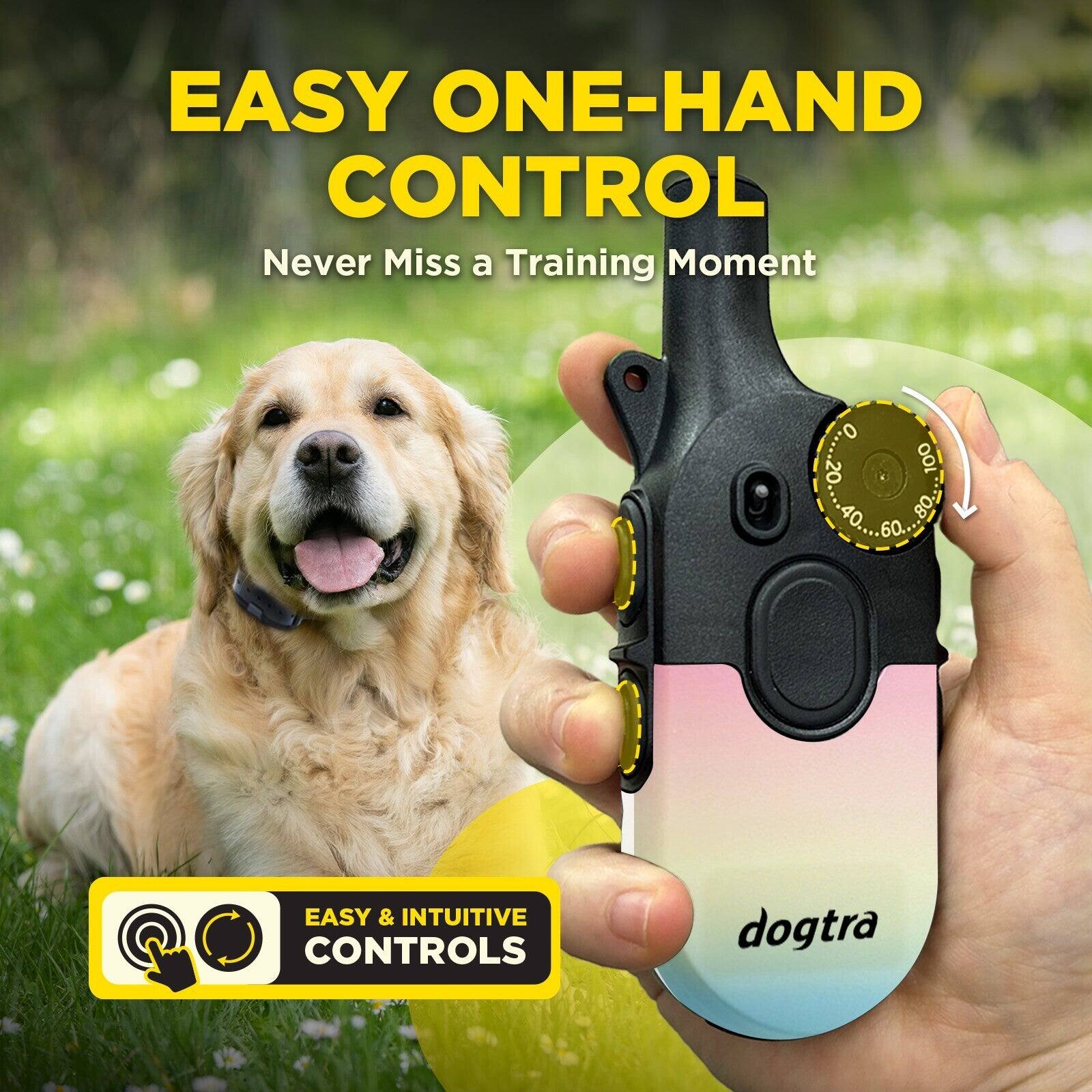 EASY ONE-HAND CONTROL  
Never Miss a Training Moment  

EASY & INTUITIVE CONTROLS  
dogtra