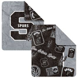 Logo Brands - San Antonio Spurs 50" x 60" Dream Weave Throw Blanket - Black