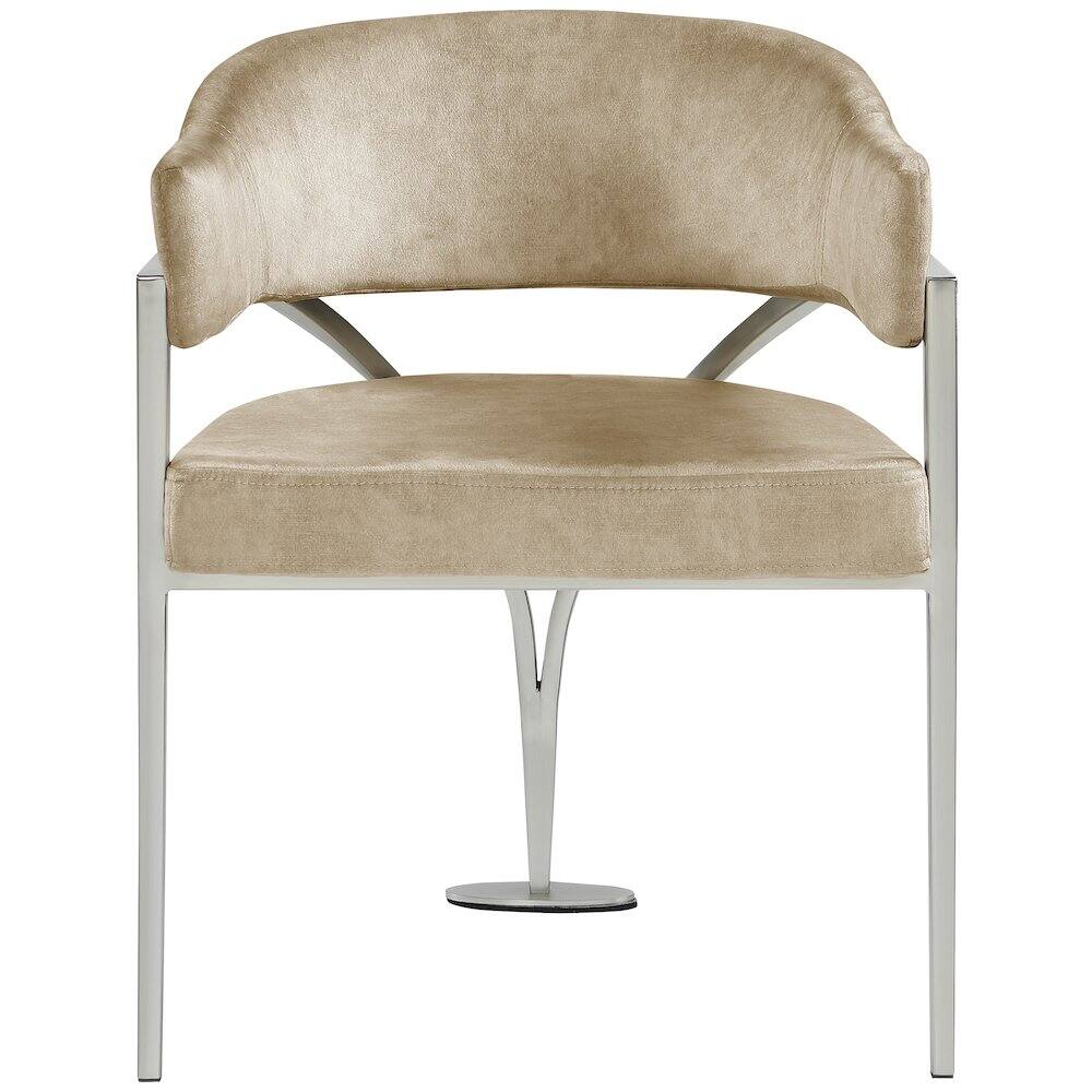 Alt View 2. Meridian Furniture - Madelyn Beige Velvet Dining Chair, Set of 2 - Beige.