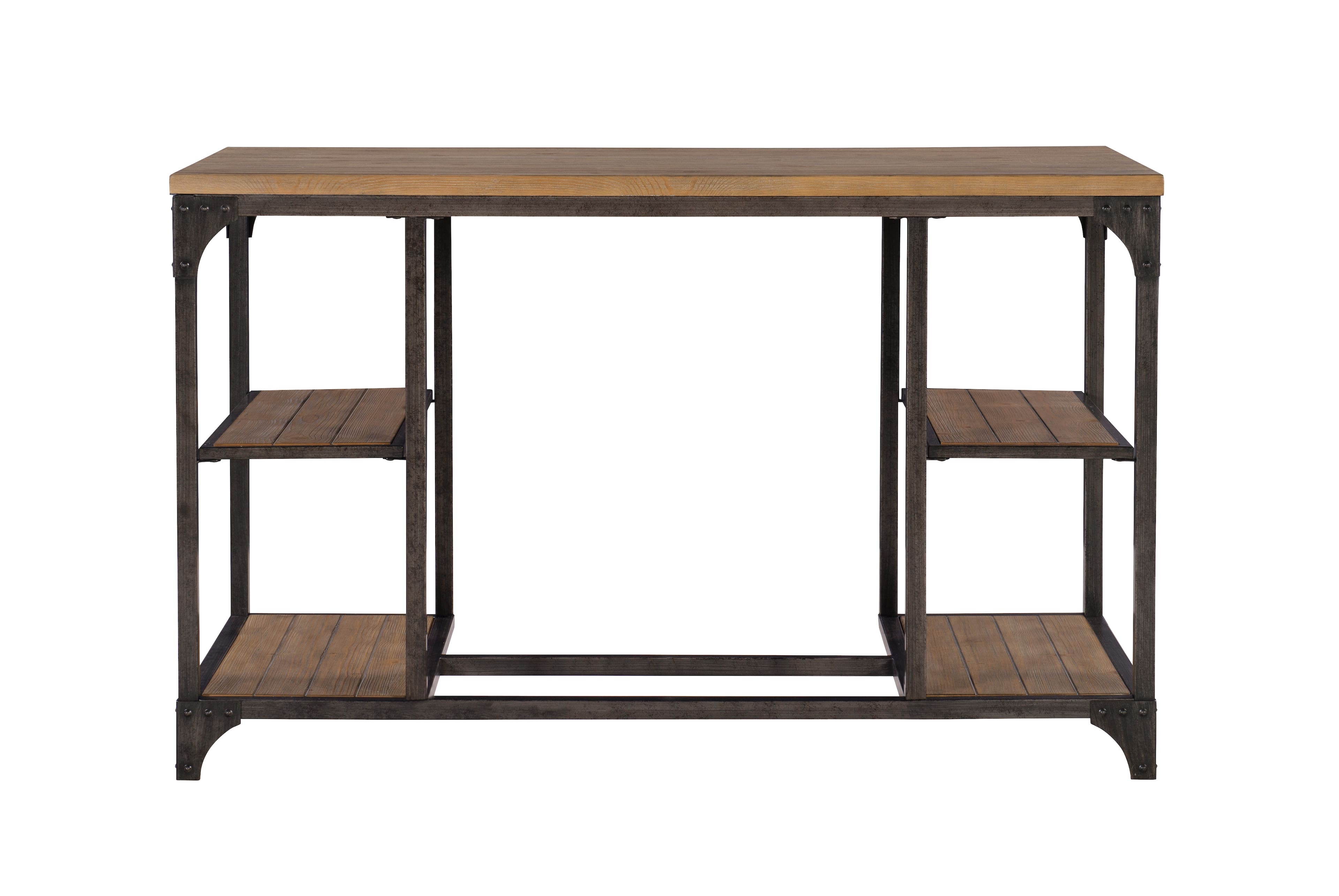 Alt View 12. Linon Home Décor - Barlyn Four-Shelf Writing Desk - Weathered Driftwood.