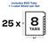 Includes 200 Tabs + 1 Label Sheet per Set
25 x 11" 8 Tabs 8.5"