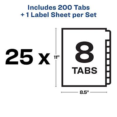 Includes 200 Tabs + 1 Label Sheet per Set

25 x 11" 8 Tabs 8.5"