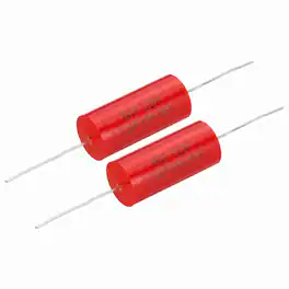 Unique Bargains - 2pcs 3.3uf Frequency Divider Capacitor, 250V Axial Audio Speaker Crossover MKP Film Capacitor - Red