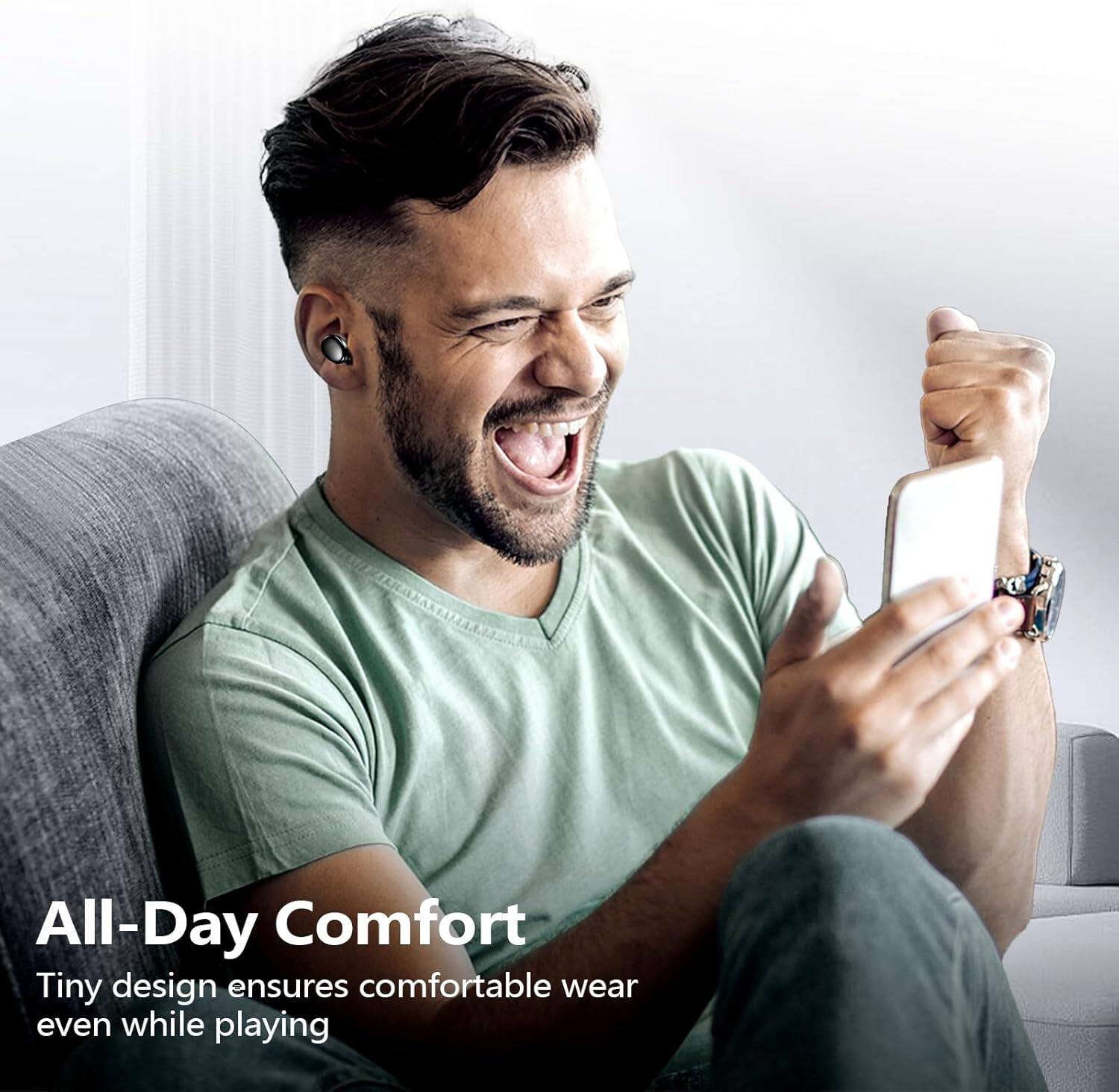 All-Day Comfort  
Tiny design ensures comfortable wear even while playing