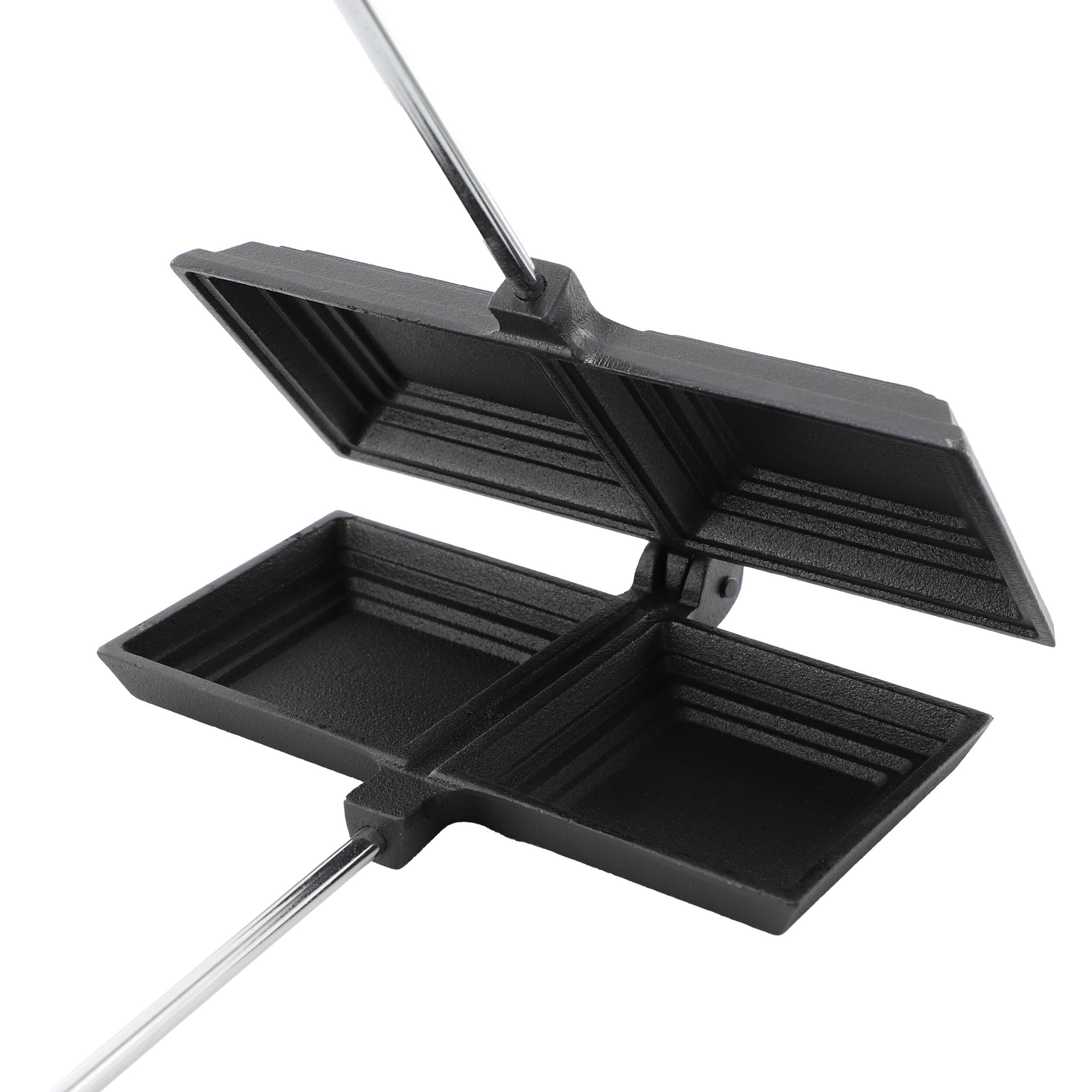 Alt View 1. Mega Chef - Megachef 8.26 Inch Cast Iron Pie Iron Outdoor/Camping Cookware with Long Handle - Black.