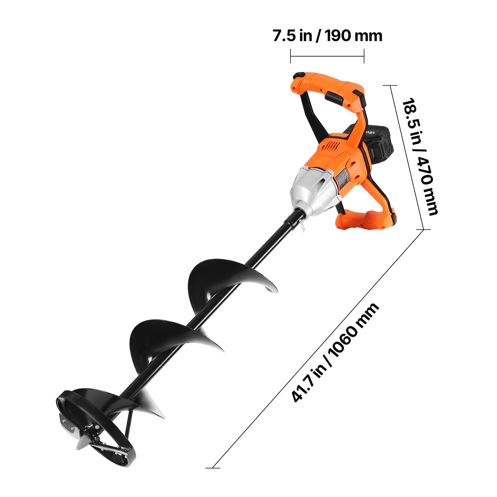 7.5 in / 190 mm  
18.5 in / 470 mm  
41.7 in / 1060 mm