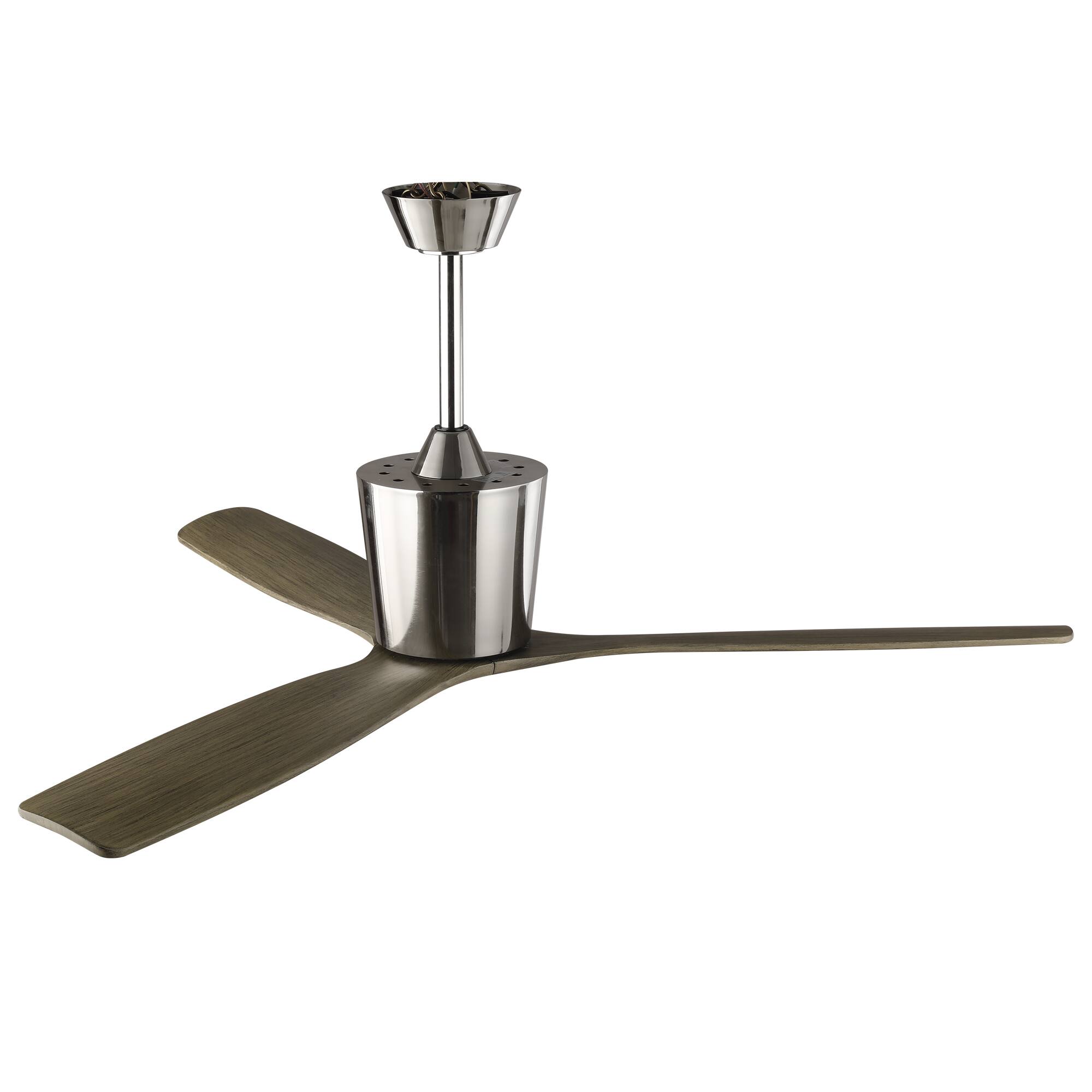 Alt View 6. Parrot Uncle - 54" Modern Solid Wood Blade DC Motor 6 Speeds Ceiling Fan with Remote, No Light - Chrome.