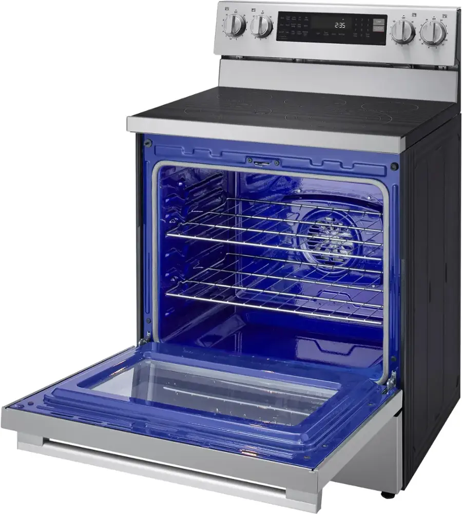 Alt View 10. LG - 6.3 Cu. Ft. Freestanding Electric True Convection Smart Range with Air Fry and InstaView - PrintProof Stainless Steel.
