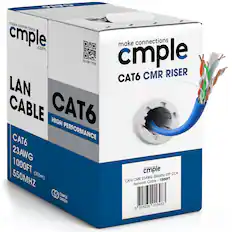 CK6 make connections cmple .com make connections scan me cmple CAT6 CMR RISER LAN CABLE CAT6 HIGH PERFORMANCE 23AWG 1000FT cmple mais ningo UTP CCA 550MHZ (305m) CMR 23AWG Cable - 1000FT 550Mhz 1000FT CAT . Network Cable G CMPLE GREEN 815239 016483 0