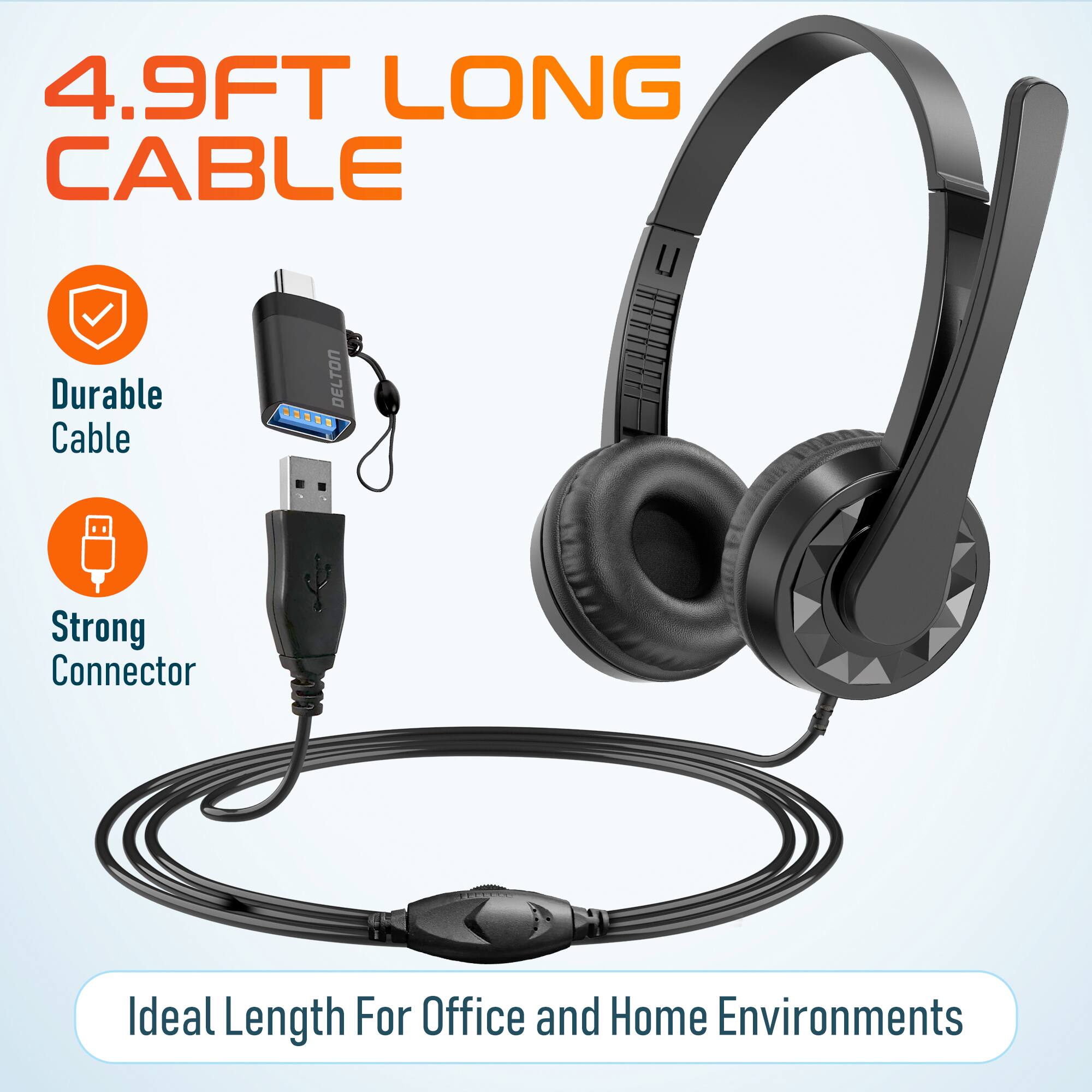 4.9FT LONG CABLE, Durable Cable, Strong Connector, Ideal Length For Office and Home Environments