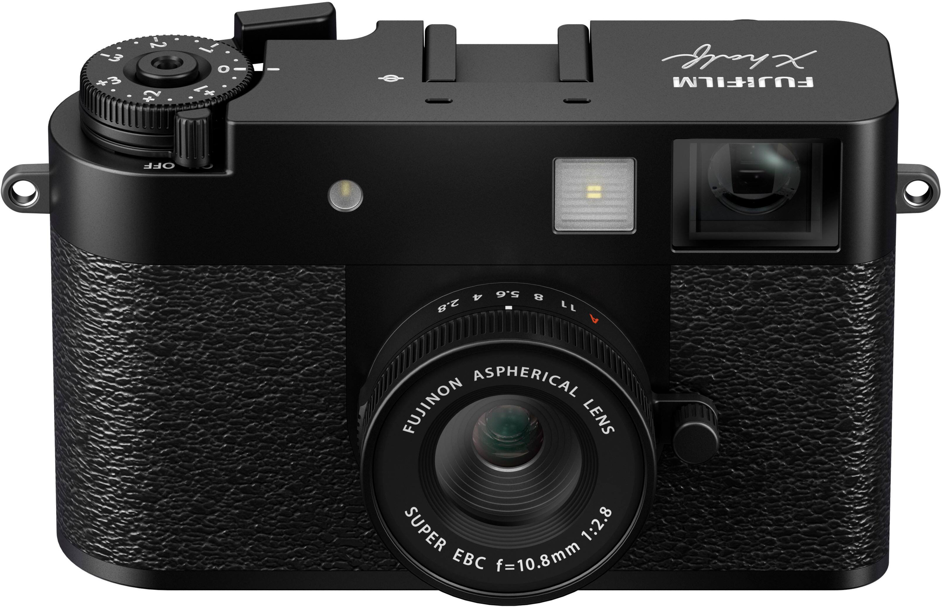 The text on the image reads:

FUJIFILM X-T4

This is a camera, specifically a Fujifilm X-T4, with an aspherical Fujinon lens that has a super 1:2.8 EBC. The lens has a focal length of 10.8mm.