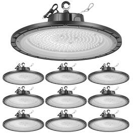 VEVOR - 10 Pack LED High Bay Lights, 6000K 150W 21000LM Super Bright UFO LED Warehouse Shop Lights, IP65 Waterproof - Black
