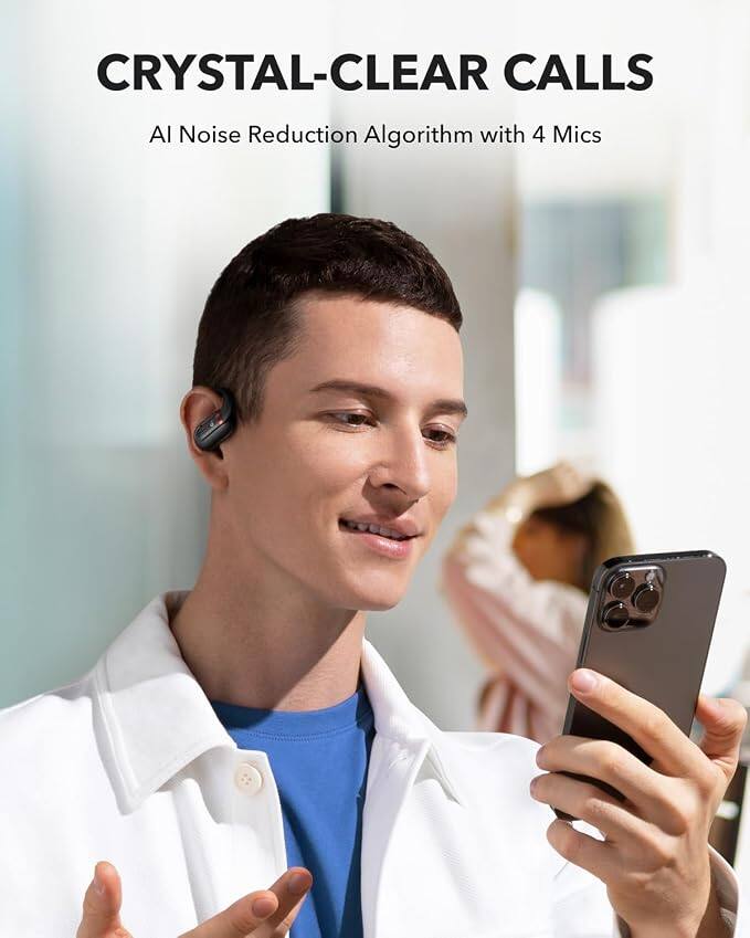 CRYSTAL-CLEAR CALLS  
AI Noise Reduction Algorithm with 4 Mics