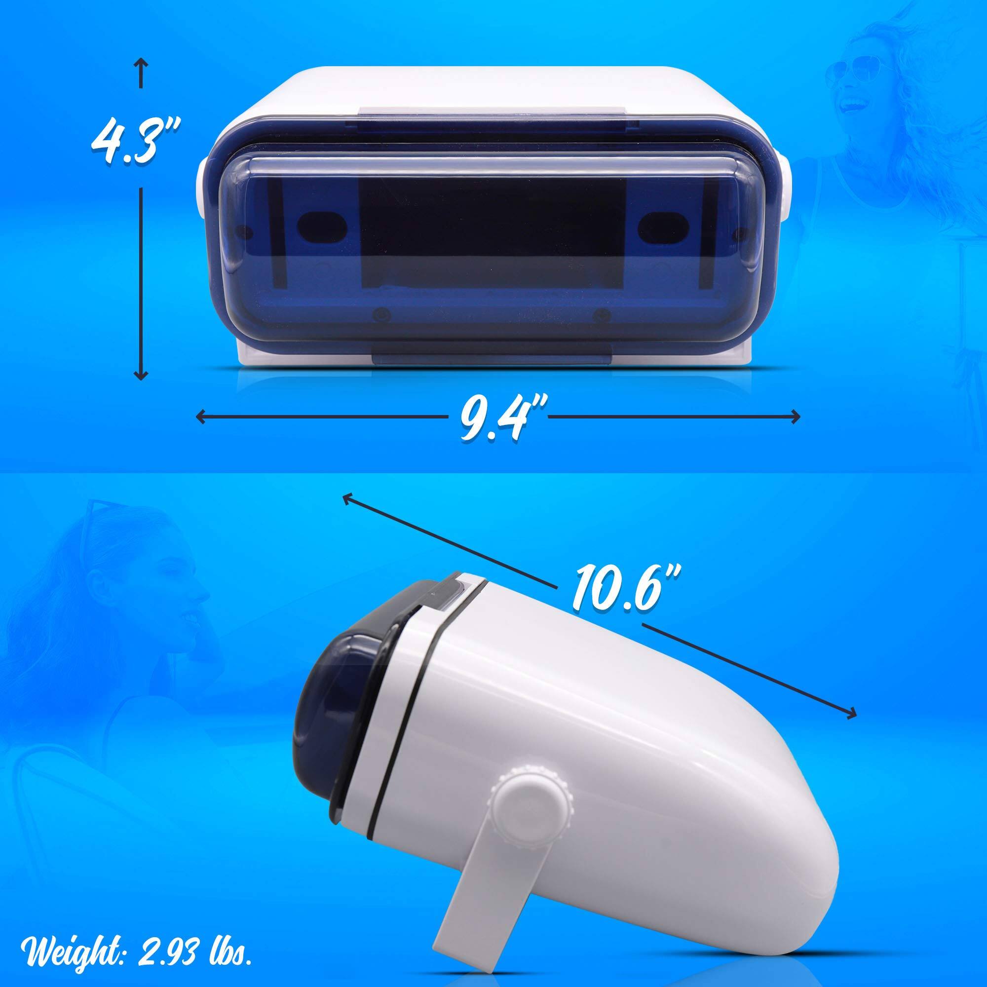4.3"  
9.4"  
10.6"  
Weight: 2.93 lbs.