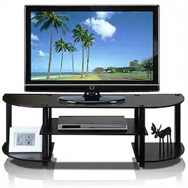 Hivvago - TV Stand Entertainment Center - Fits up to 42-inch TV - Brown/Black