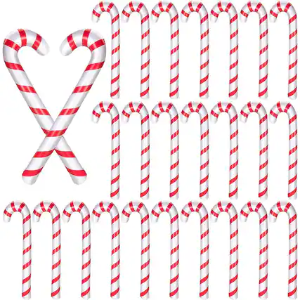 Front. PARKER SLATER - 30-Pack 35.4" Inflatable Candy Canes, Indoor/Outdoor Christmas Decorations - Red + White.