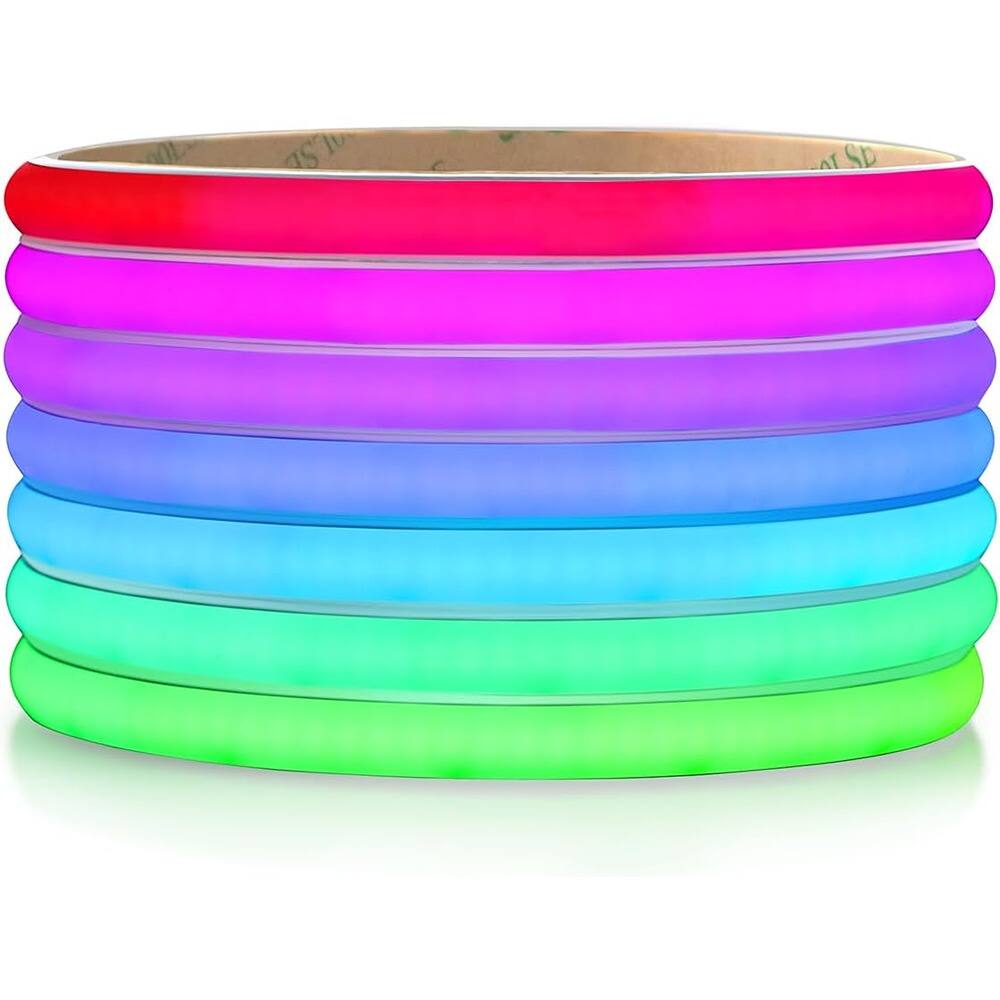 PARKER SLATER - RGBCCT COB LED Strip Light, 24V WS2811 Pixel 16.4ft Cuttable Color Changing Neon Silicone Tube - RGB