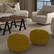 Angle. Simpli Home - Renee Round Pouf - Golden Yellow.
