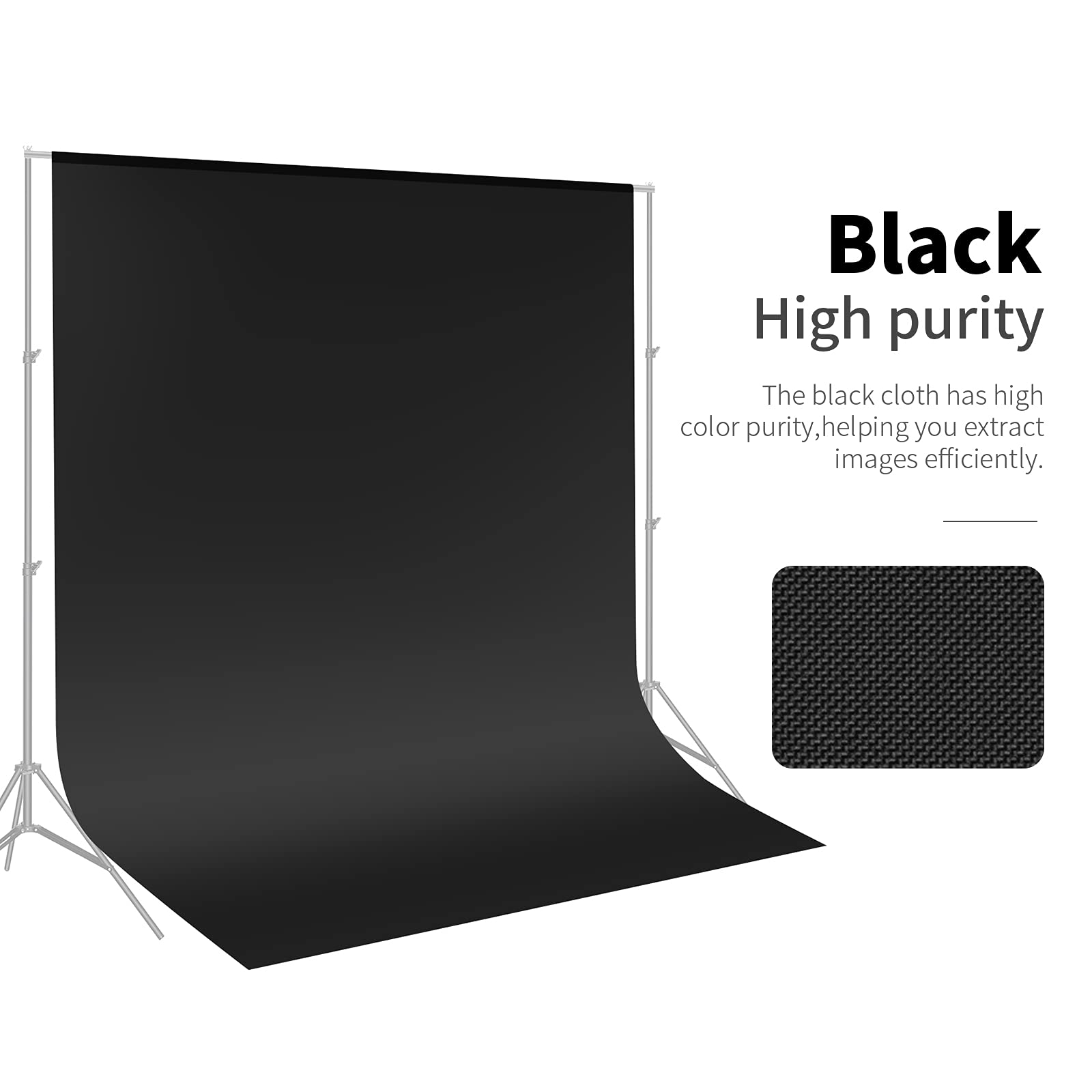 Black High purity

The black cloth has high color purity, helping you extract images efficiently.