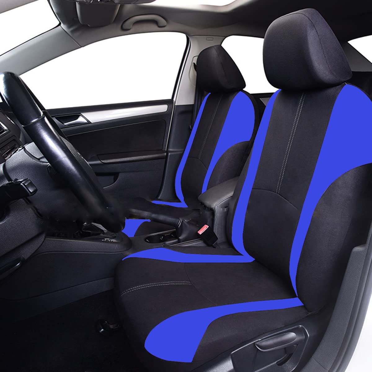 Alt View 2. Empire DigiLabs - Car Seat Covers Full Set Universal Faux Leather Waterproof Breathable Automotive For Sedans Suv Wine - Blue.