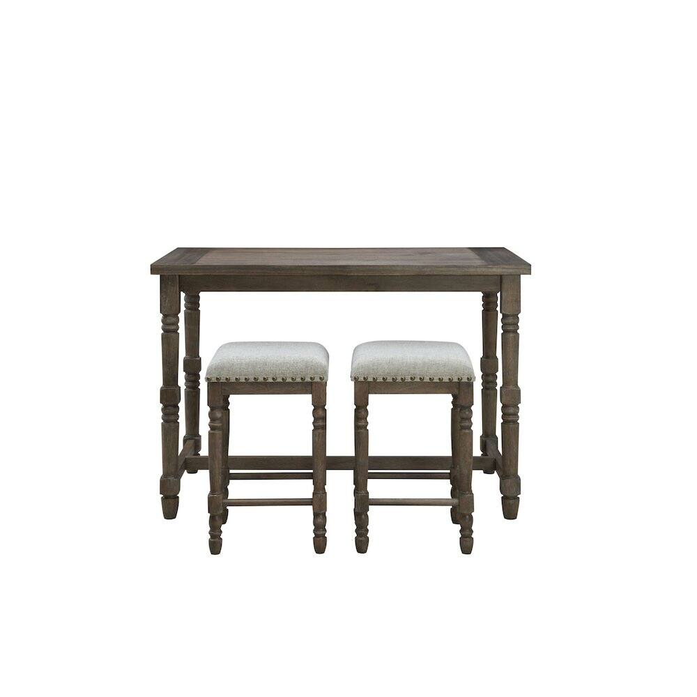 Angle. Carolina Chair & Table - Brittany Bar Table with 4 Counter Stools - Vintage Walnut - Vintage Walnut.