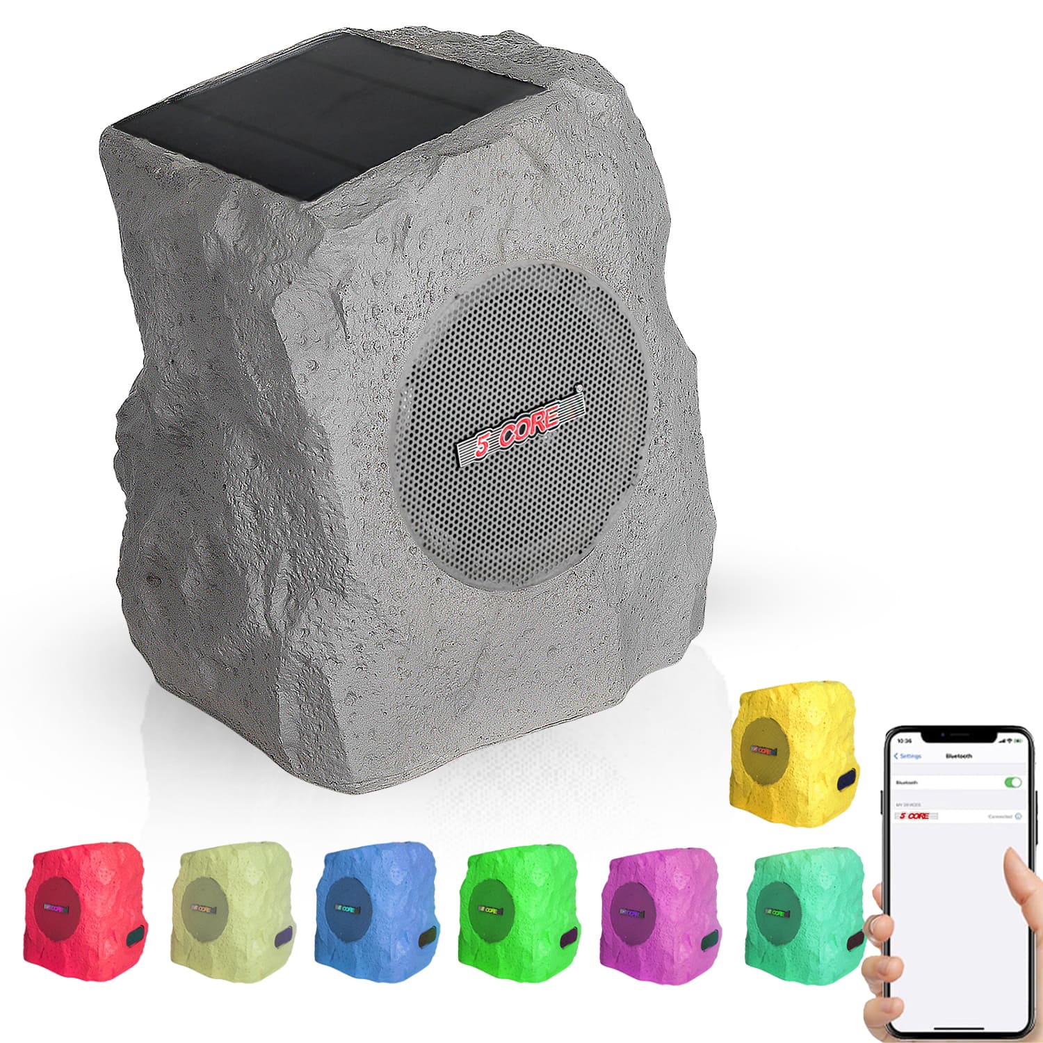 5 CORE - Outdoor Rock Speakers 100W Bluetooth Waterproof Landscape Speaker for Patio Pool Outdoor - Gray price history on PriceWatchPro