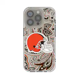Keyscaper - NFL - Cleveland Browns iPhone Clear Paisley Design Case - 14 - Multicolor