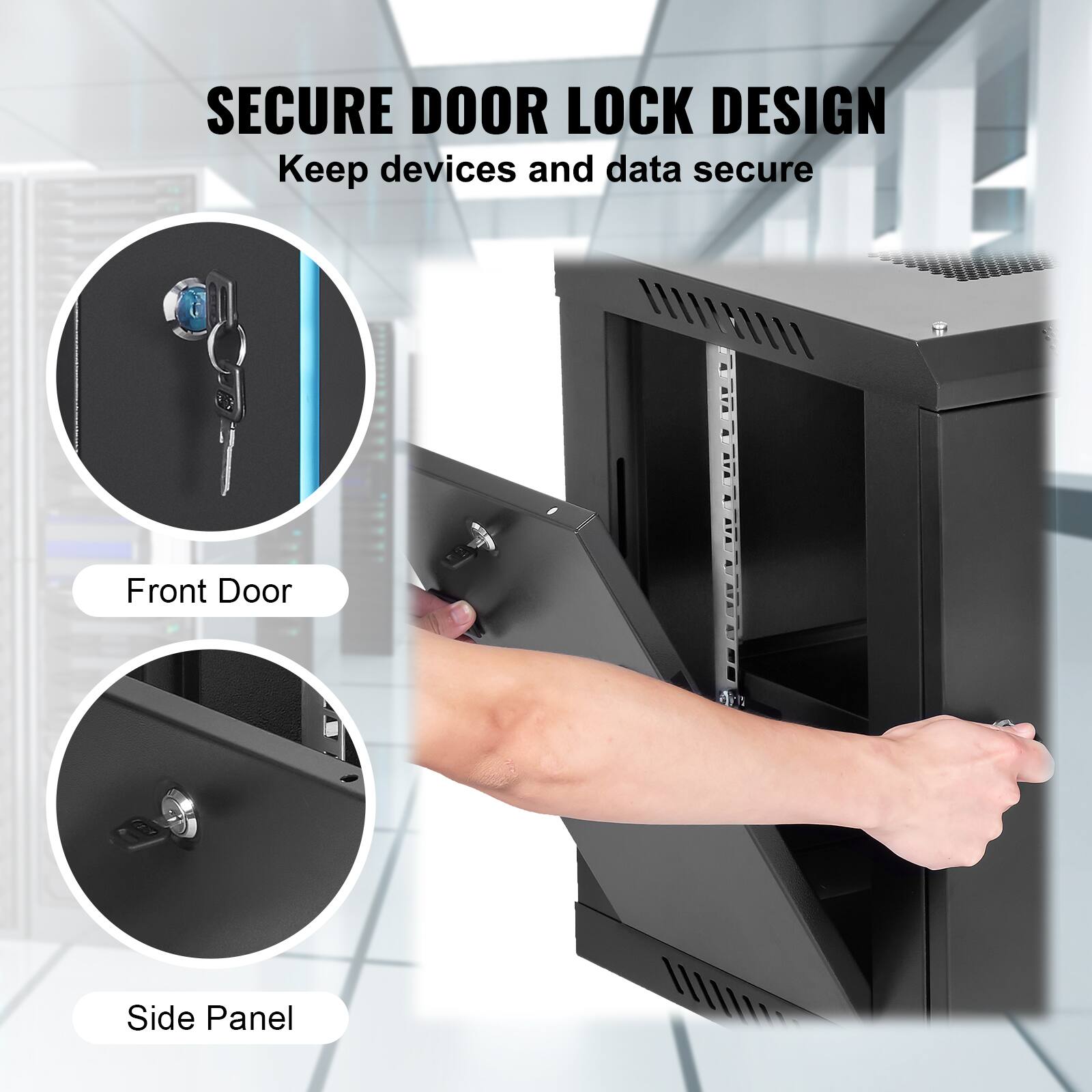 SECURE DOOR LOCK DESIGN  
Keep devices and data secure

Front Door

Side Panel