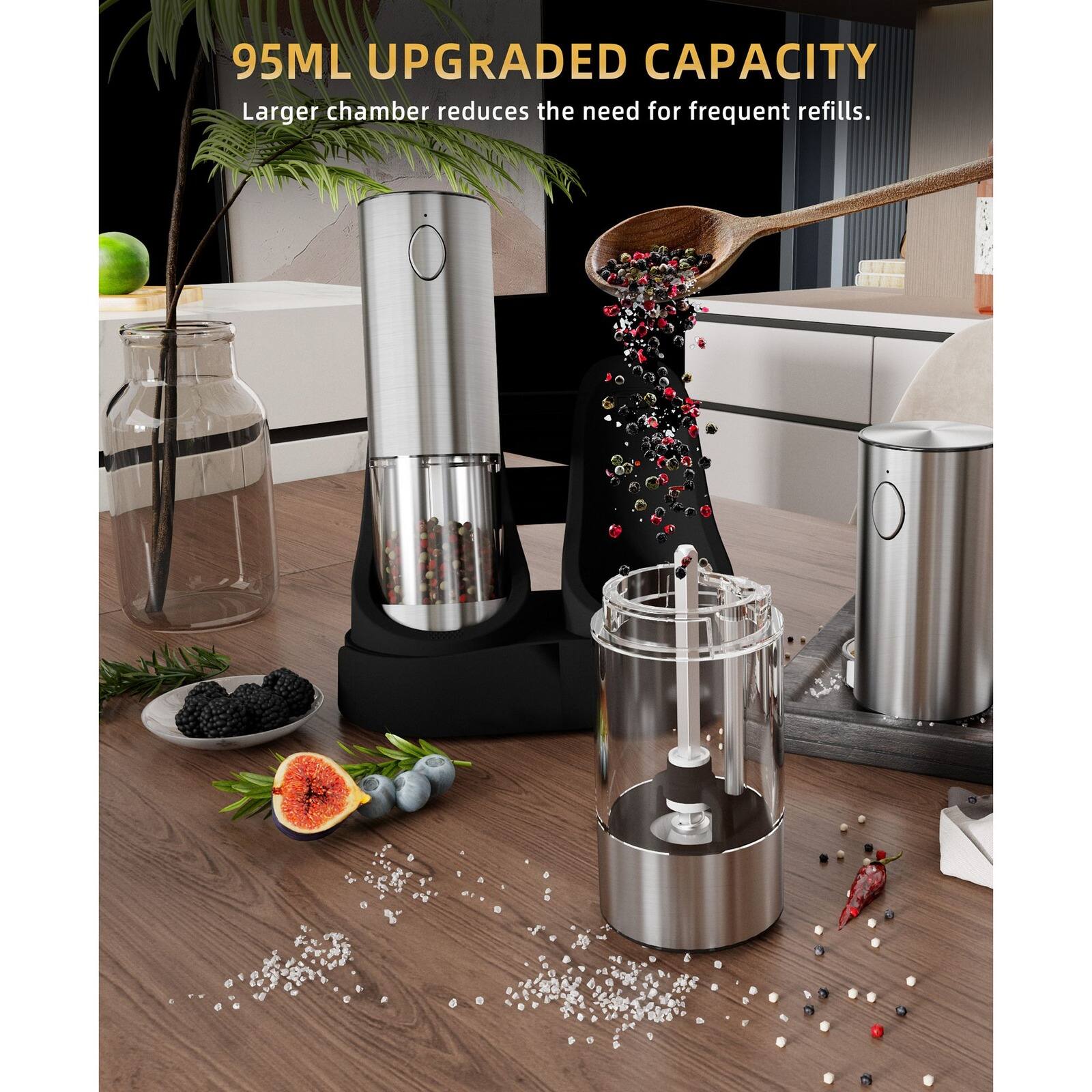 95ML UPGRADED CAPACITY  
Larger chamber reduces the need for frequent refills.