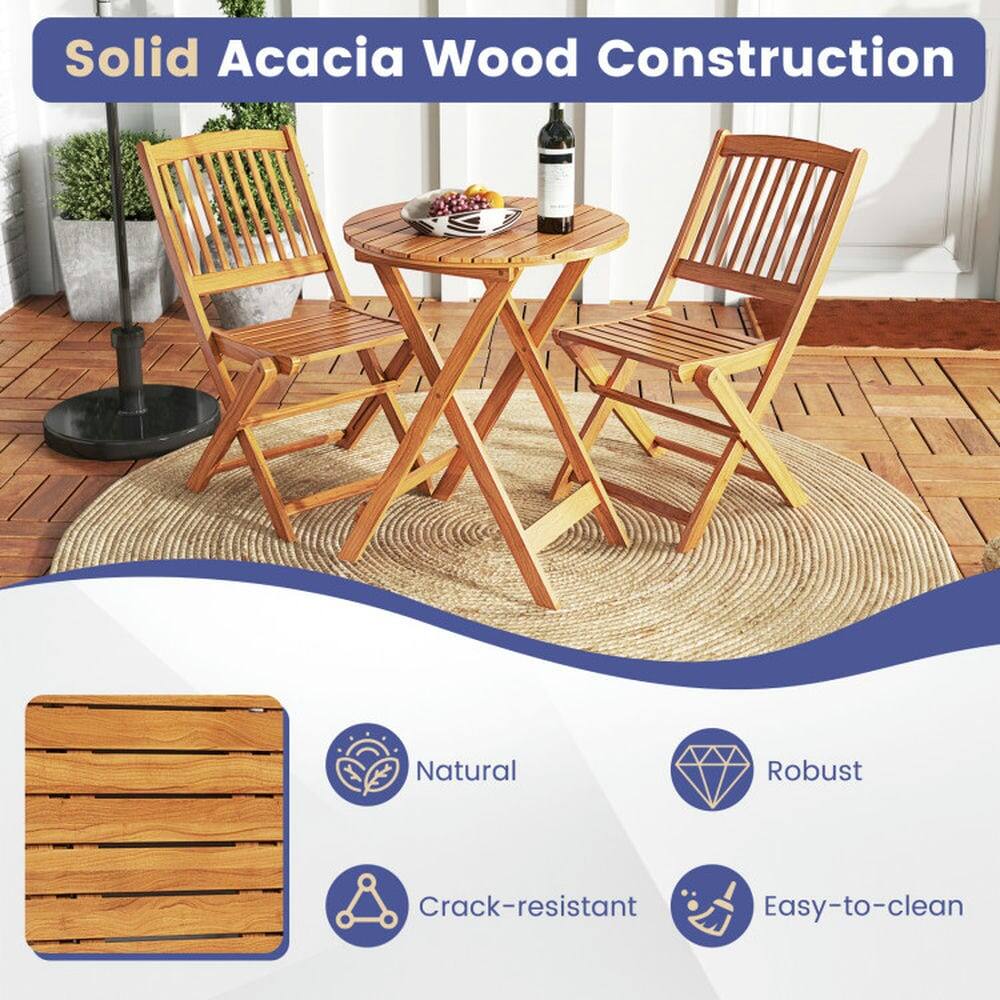 Solid Acacia Wood Construction

- Natural
- Robust
- Crack-resistant
- Easy-to-clean