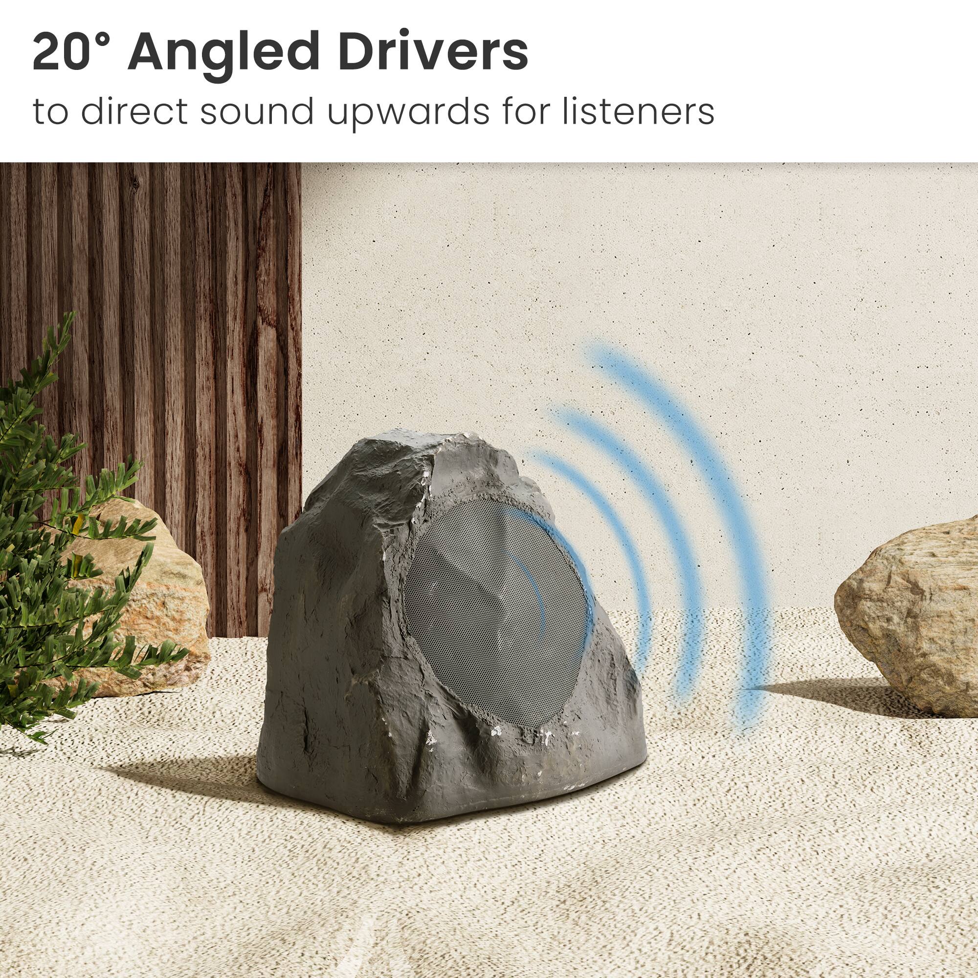 20° Angled Drivers  
to direct sound upwards for listeners