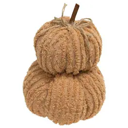 BreeBe - Mini Dusty Chenille Pumpkin Stack - Orange