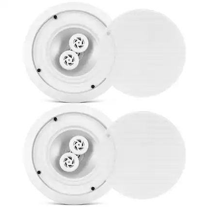 Front. Pyle - 6.5'' Waterproof Home Ceiling Speaker - Black.