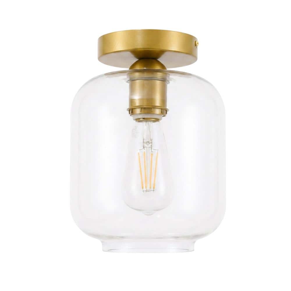 Living District - Collier 1 light Flush mount - Brass And Clear Glass