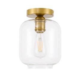 Living District - Collier 1 light Flush mount - Brass And Clear Glass