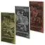 The image features three different colored metal plaques, each featuring a Transformers character. The characters include Optimus Prime, Bumblebee, and Megatron. The plaques are displayed in a row, showcasing the unique designs and colors of each character.
