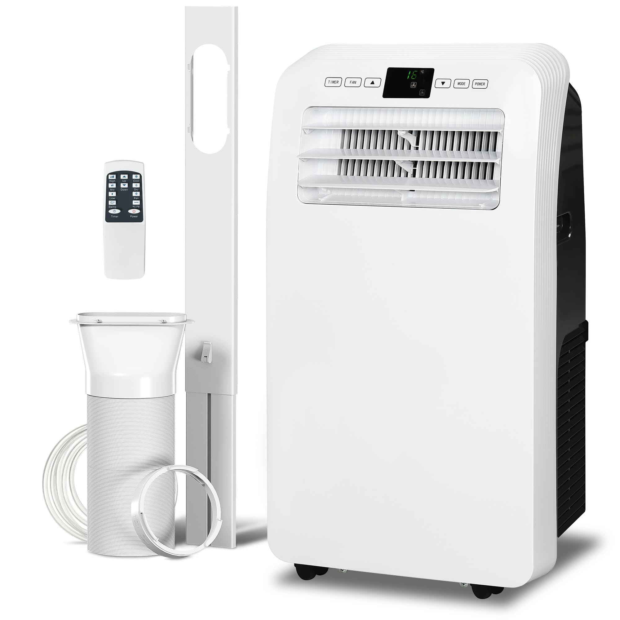 Resenkos - 11500 BTU Mobile Air Conditioner, 550 Sq. Ft., AC Unit with Dehumidifier, 24H Timer On/Off, Window Kit - White