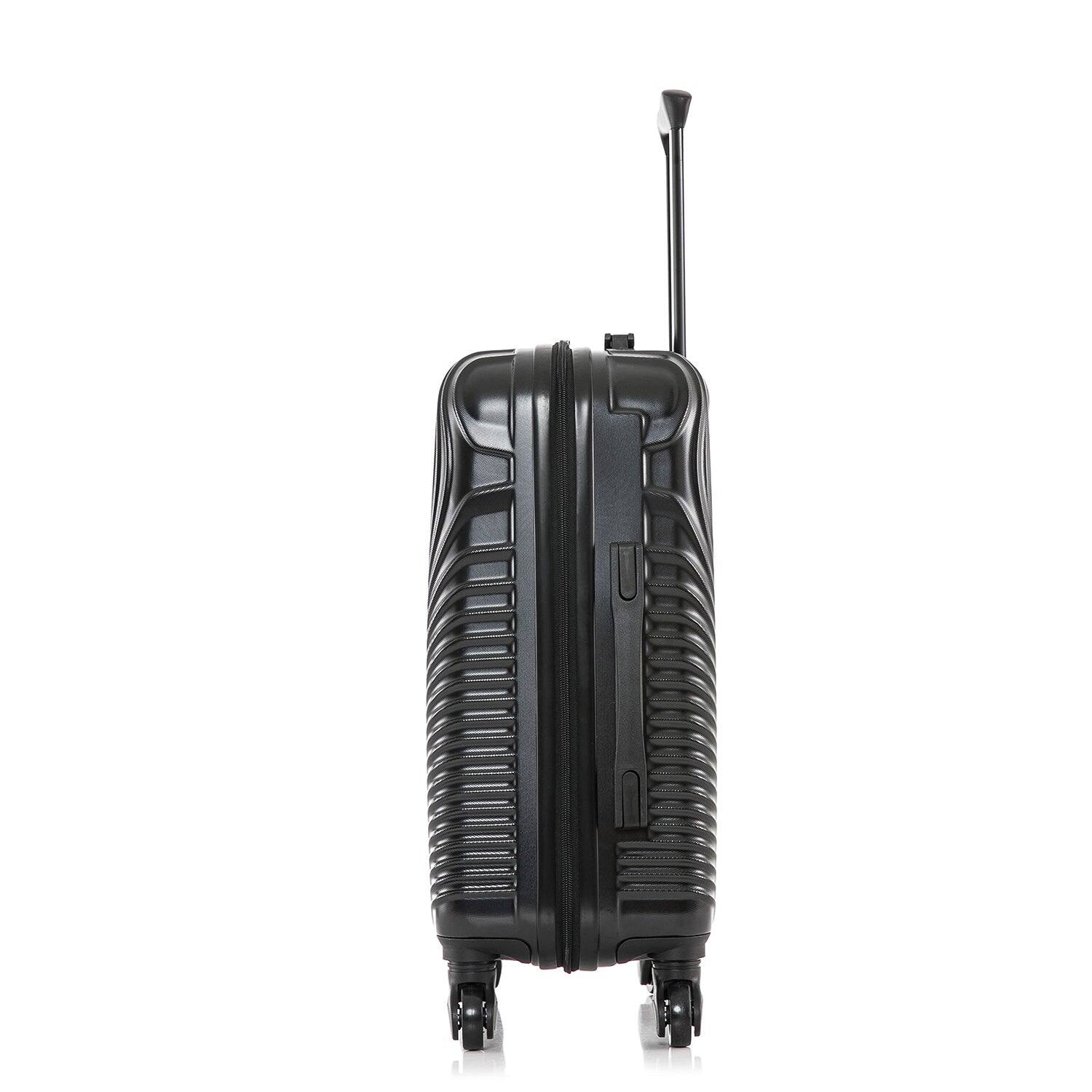 Alt View 3. DUKAP - Inception Lightweight Hardside Spinner Luggage 20" Carry-On - BLACK.