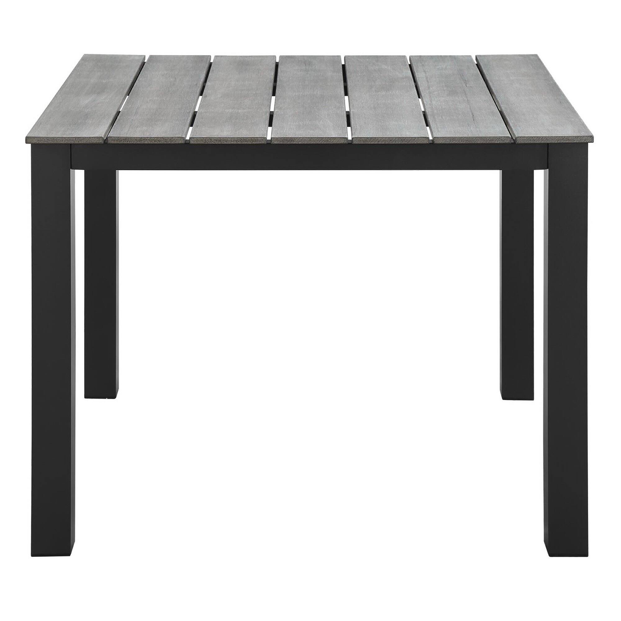 Angle. Modway - Maine 40" Outdoor Patio Dining Table by Modway - Brown Gray.