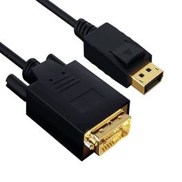 Sanoxy - 3ft Gold Plated DisplayPort to DVI Male to Male Cable 28AWG - Black