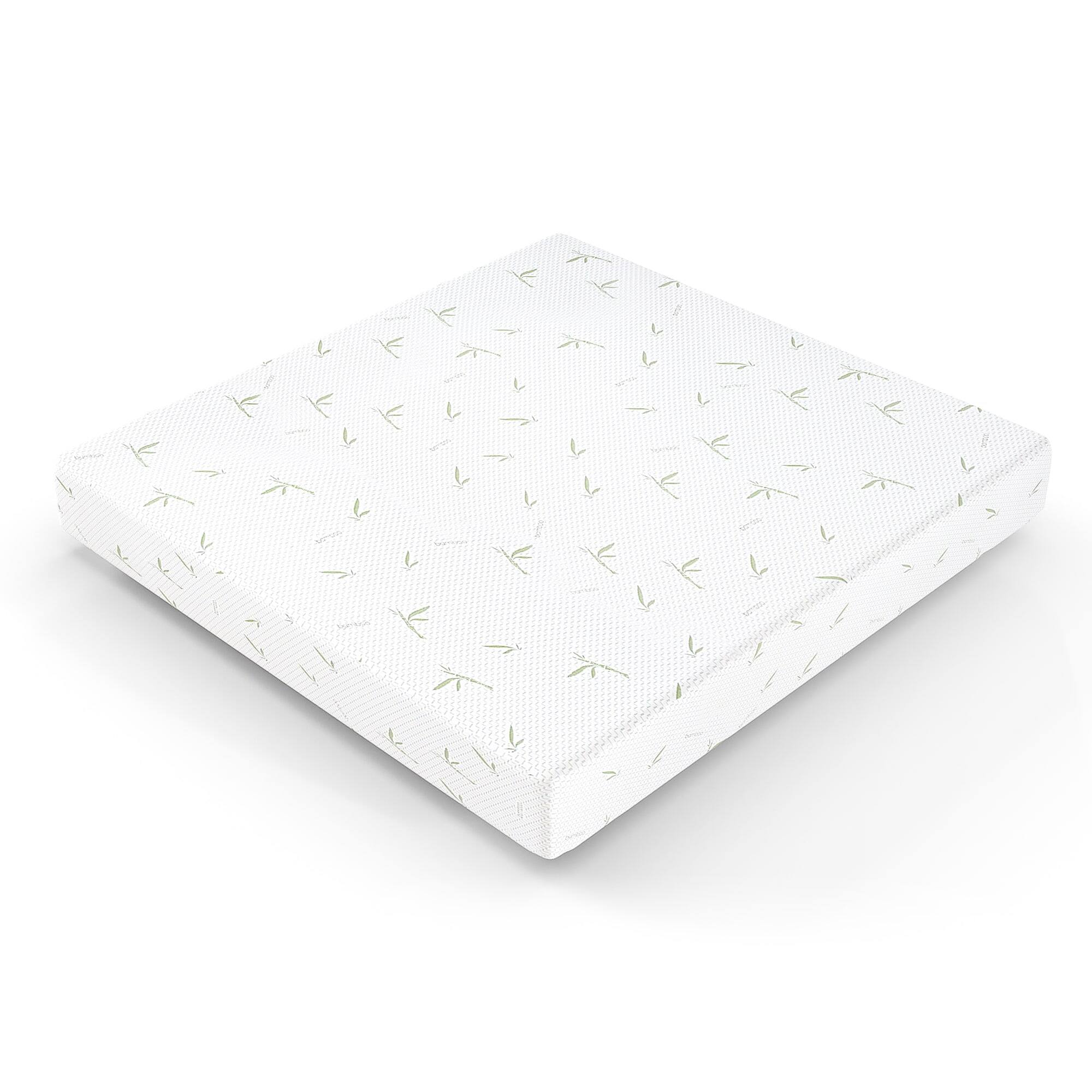 Front. Kadyn - Memory Foam Mattress, Green Tea & Cooling Gel, Fiberglass-Free, Medium Firm Bamboo - White.