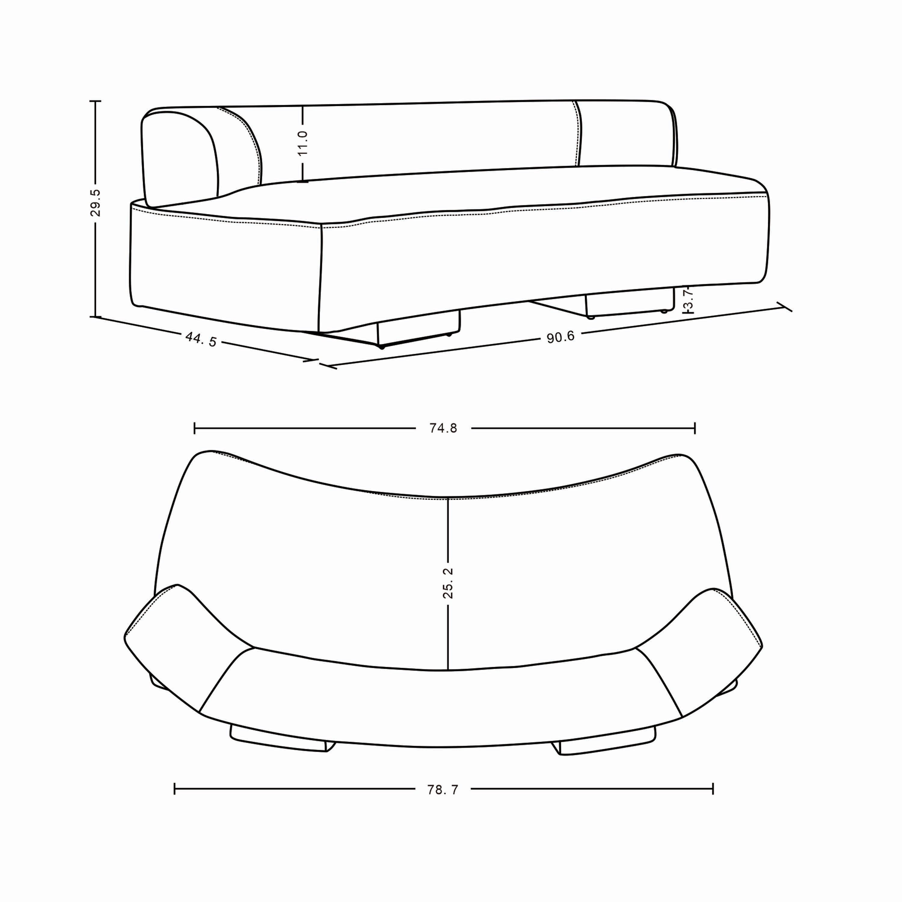 Manhattan Comfort Verandah Mid Century Modern 2 Piece Sofa Set Beige ...