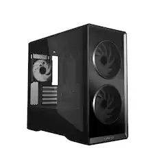 Front. Lian Li - Vector V150 INF Micro ATX PC Case, Infinity Mirror Front Panel, 2 x 140mm + 1 x 120 mm ARGB PWM Fans, V150INFX - Black.