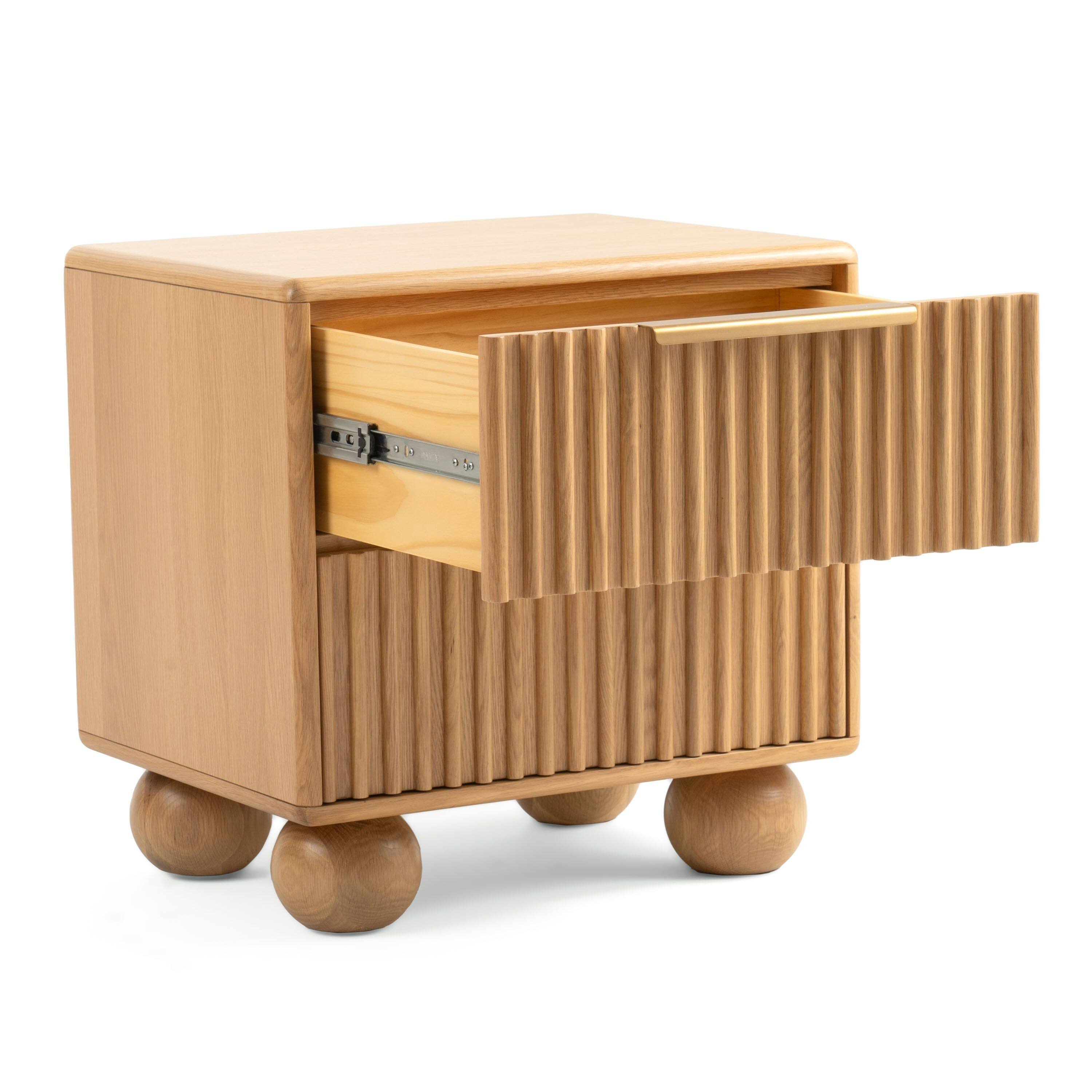 Manhattan Lane Cid Joya 25 Inch Nightstand, 2 Drawers, Natural Solid ...