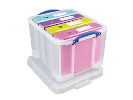 Really Useful Box - 32 Liter Snap Lid Storage Bin, 3/Pack (32LC-PK3C) - Clear