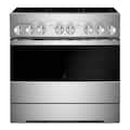 JennAir - 36 in. Wide 4 Elements NOIR 5.1 Cu. Ft. Freestanding Electric Induction Range - Stainless Steel