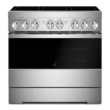 Front. JennAir - NOIR 5.1 Cu. Ft. Freestanding Electric Induction Range - Stainless Steel.