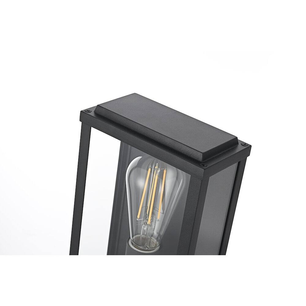 Alt View 3. Elegant Lighting - Santos 6 Inch Outdoor Wall Sconce In Black - Black.