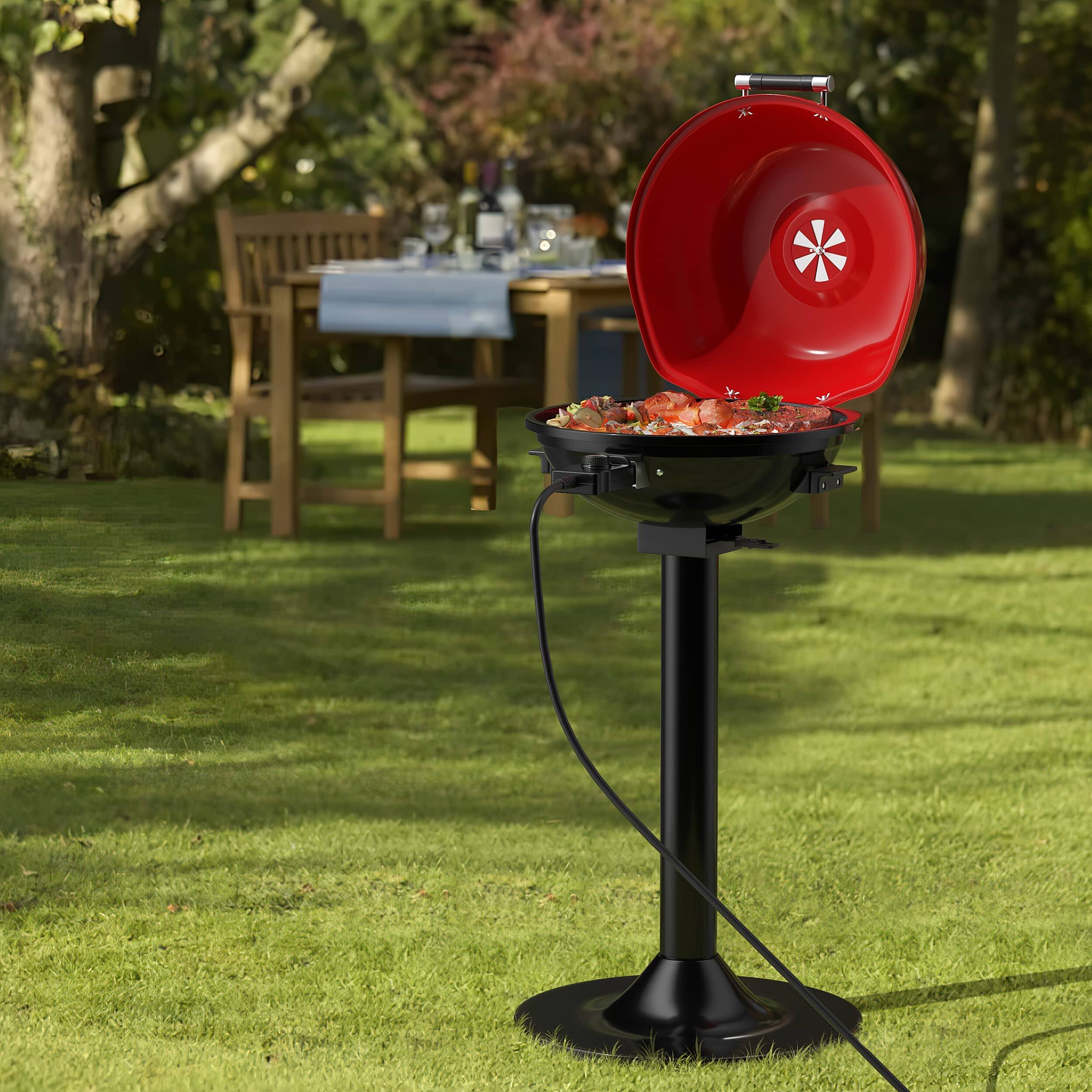 Alt View 7. Ecooso - 1600W Electric BBQ Grill, Nonstick Cooking Surface, Removable Warming Rack, Indoor/Outdoor.